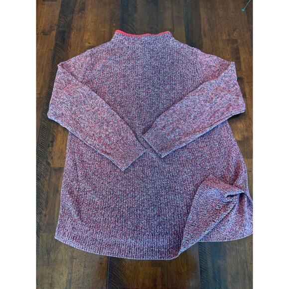 LOFT Outlet Sweater Women’s XL Pullover Knit Mock Neck Red Multi Preppy America - Picture 7 of 11